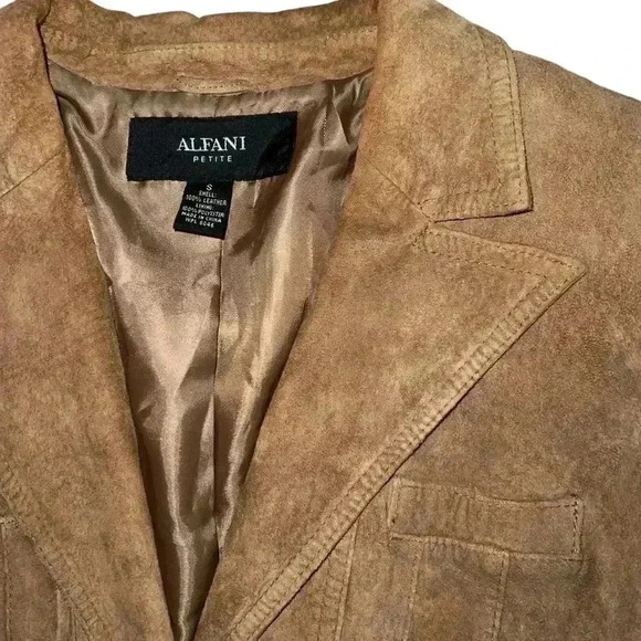 Alfani 100% leather jacket size small fits like 8-10 - Picture 4 of 11